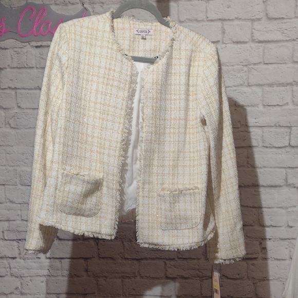 Nanette Lepore Cream Tweed Jacket Nwt - Picture 1 of 8